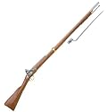 1700s Brown Bess Revolutionary War Flintlock Musket Replica - Full Size All Wood and Metal Prop Gun with Bayonet