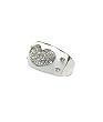 Silver White Crystal Heart Art Deco Ring Jewelry