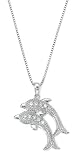 Sterling/Diamond Dolphins Necklace .15 TW SW-370