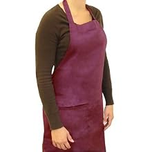San Jamar 601BAC Poly Cotton Full Length Bib Apron with Side Pocket, 34" Length x 30" Width, Burgundy