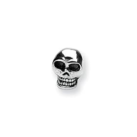 Skull Charm in Sterling Silver for 3mm Reflections, Expression, Kera, Pandora and SilveRado Bracelets & Necklaces