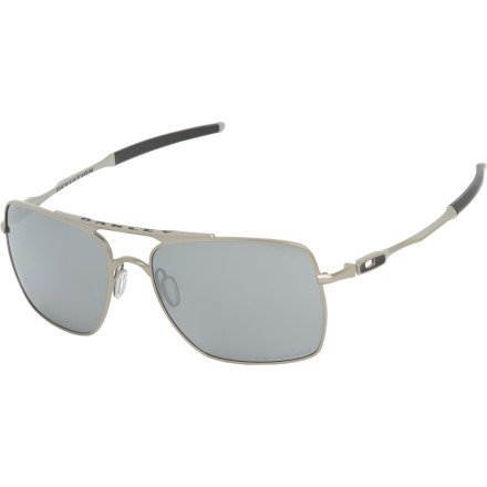 Oakley Mens Deviation OO4061-06 Polarized Square Sunglasses,Light Frame/Black Iridium Polarized Lens,one size