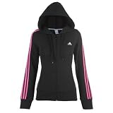 adidas 3 Stripe Full Zip Hoody Ladies