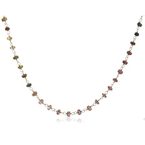 14k Yellow Gold Multi-Tourmaline Necklace, 52 by