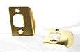 Polished Brass 2 1/4" X 1 1/4" Door Lock Replacement Strike Plate with Radius Corners 2 Pack