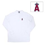 Los Angeles Angels MLB Classic Pique Long Sleeve Polo Shirt (White)