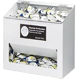 Rackems 300-Pair Foam Ear Plug Dispenser with Lid, White Heavy-Duty Plastic