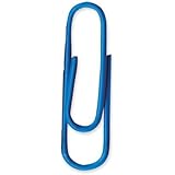 BAUES5030 - Paper Clips, 1-3/8, Jumbo, Vinyl, 100/PK, Blue