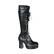 Womens Black Gothic Boots 3 3/4 Inch Sexy Knee Boot D-Ring Chain