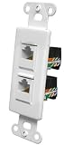 OEM Systems Pro-Wire Jack Plate (2 RJ-45), White