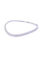18K White Gold Asymmetrical Diamond Bangle