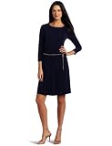 Donna Morgan Women's Stitched Down Pleat Front Dress, Navy, 8