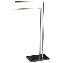 Axxentia Bad 282162 Handtuchst�nder Galant, verchromt, mit 2 Armen und schwerer Marmor-Bodenplatte, 82 cm hoch