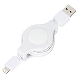 ヤザワ ライトニングコネクタケーブル 巻き取りタイプ 0.9m ホワイト MLLR10WH