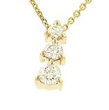 3 Round Graduated Diamond Pendant on Chain .49cttw