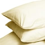 Linens Limited Percale Housewife Pillow Cases, Cream, Pair