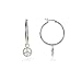 Jewelry : Sterling Silver Hoop Charm Peace Sign Earrings