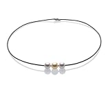 Triple Pearl and Cord Necklace