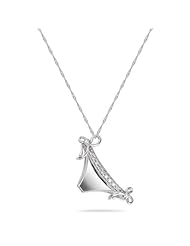 0.09 Cts Diamond Bikini Pendant in 14K White Gold