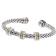 925 Silver & Diamond Bracelet with 14k Gold Accents (0.23ctw)
