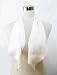Satin Double Ply White Silk Scarf with Triangle Ends 8" x 42"