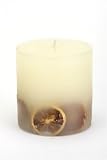 Pillar Candle with Inset Dried Lemon Slices (4-inch)