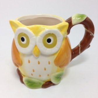 Beautiful Pastel Yellow Owl Deluxe Figural Shaped Mug 16 oz