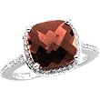 14K White Gold Mozambique Garnet and Diamond Ring