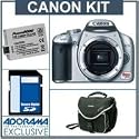 Canon EOS Digital Rebel XSi SLR Camera kit, Silver Black with 4GB SD Memory Card, Spare LP-E5 Lithium-Ion Rechargeable Battery, Slinger Camera Bag