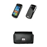 EMPIRE Black Leather Case Pouch with Belt Clip and Belt Loops + Clear Snap- ....