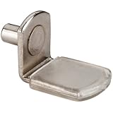 Shelf Support, Vinyl Coated, Right Angle, 5mm Pin - Chrome with Clear Vinyl (100 Pk)