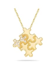 0.14 Cts Diamond Puzzle Pendant in 14K Yellow Gold