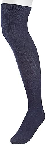 Men's Classical Flat Over the Knee Extra Soft Cotton Knit Dress Socks Navy 9-11 / Shoe: 4-7