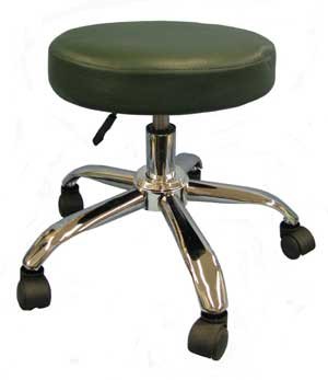 Hunter Green Adjustable Rolling Stool