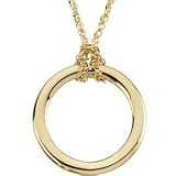 14K Yellow Gold Circle Pendant Without Bail