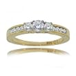 1/2CT Three Stone Diamond Ring Crafted in 14K Solid Yellow Gold