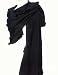 Black Ruffle Edge WRAP Stole Cape Ruana Shawl Wool Blend