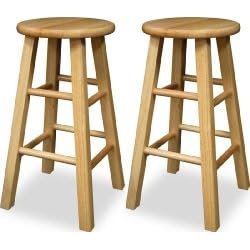 24 Kitchen Stools Natural Beechwood - Set Of 2 by Furniture