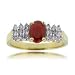 14KT Yellow Gold Waterfall Ring w Ruby and Diamonds