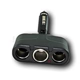 Black 12v Triple Cigar Socket Car Charger Adapter J01