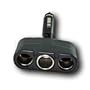 Black 12v Triple Cigar Socket Car Charger Adapter J01