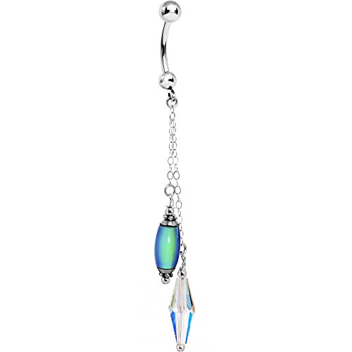 Handcrafted Mood Belly Ring Created with Swarovski Crystals
