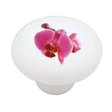 Pink Orchid Decorative High Gloss Ceramic Drawer Knob