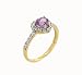 10k Yellow Gold Oval Cut Amethyst and Diamond Bridge Ring, Size 6