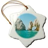 Hole in the Rock Cabo San Lucas Mexico - 3 Inch Snowflake Porcelain Ornament