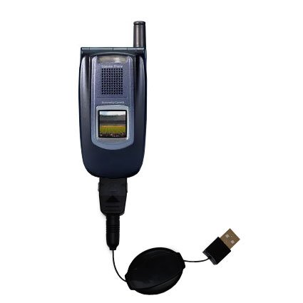Retractable USB Cable for the Sanyo SCP-5500 / SCP 5500 with Power Hot Sync and Charge capabilities - uses Gomadic TipExchange Technology