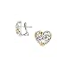 14K Yellow Gold and Sterling Silver 1/5 ct. Diamond Heart Earrings