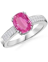 0.16 ct Cushion Pink Sapphire and Diamond Ring