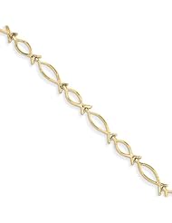 14k Religious Icthus (Fish) Bracelet, Best Quality Free Gift Box Satisfaction Guaranteed