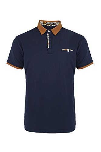 Lee Hanton Men's Short Sleeve Basic Casual Contrast Sports Polo T-Shirts Top